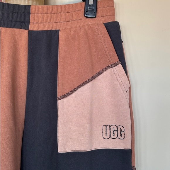 UGG Raini French Terry Piecework Pants Patchwork Brown Black Casual Sweats - Picture 6 of 16
